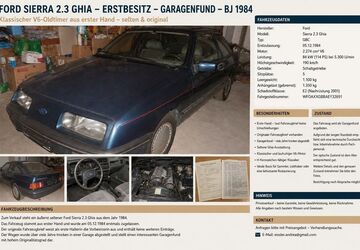 Ford Sierra 70.000 km 7.490 &euro; Mössingen 72116