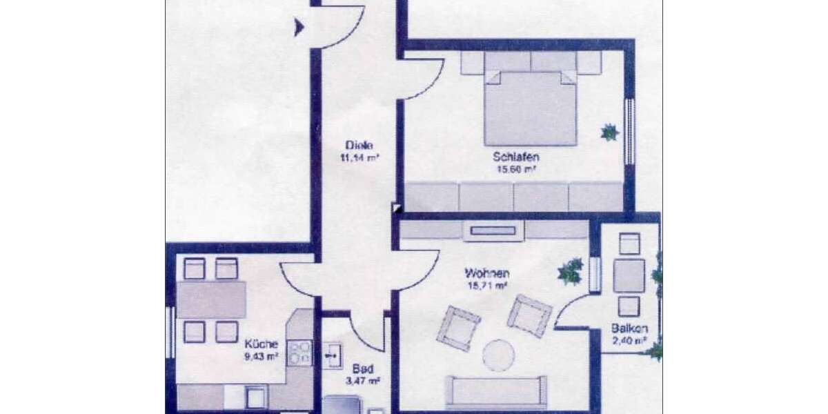 Etagenwohnung Dresden Neugruna - 2 Zimmer, 57 m&sup2;, 490&euro; | Angebot:27662344