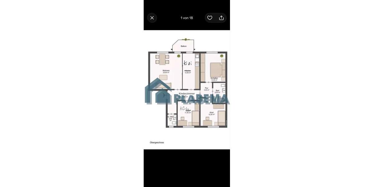 Etagenwohnung Neubrandenburg - 4 Zimmer, 90 m&sup2;, 970&euro; | Angebot:27655543