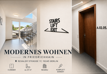 Wohnung Berlin Friedrichshain - 4 Zimmer, 67 m&sup2;, 1.736&euro; | Angebot:27299971